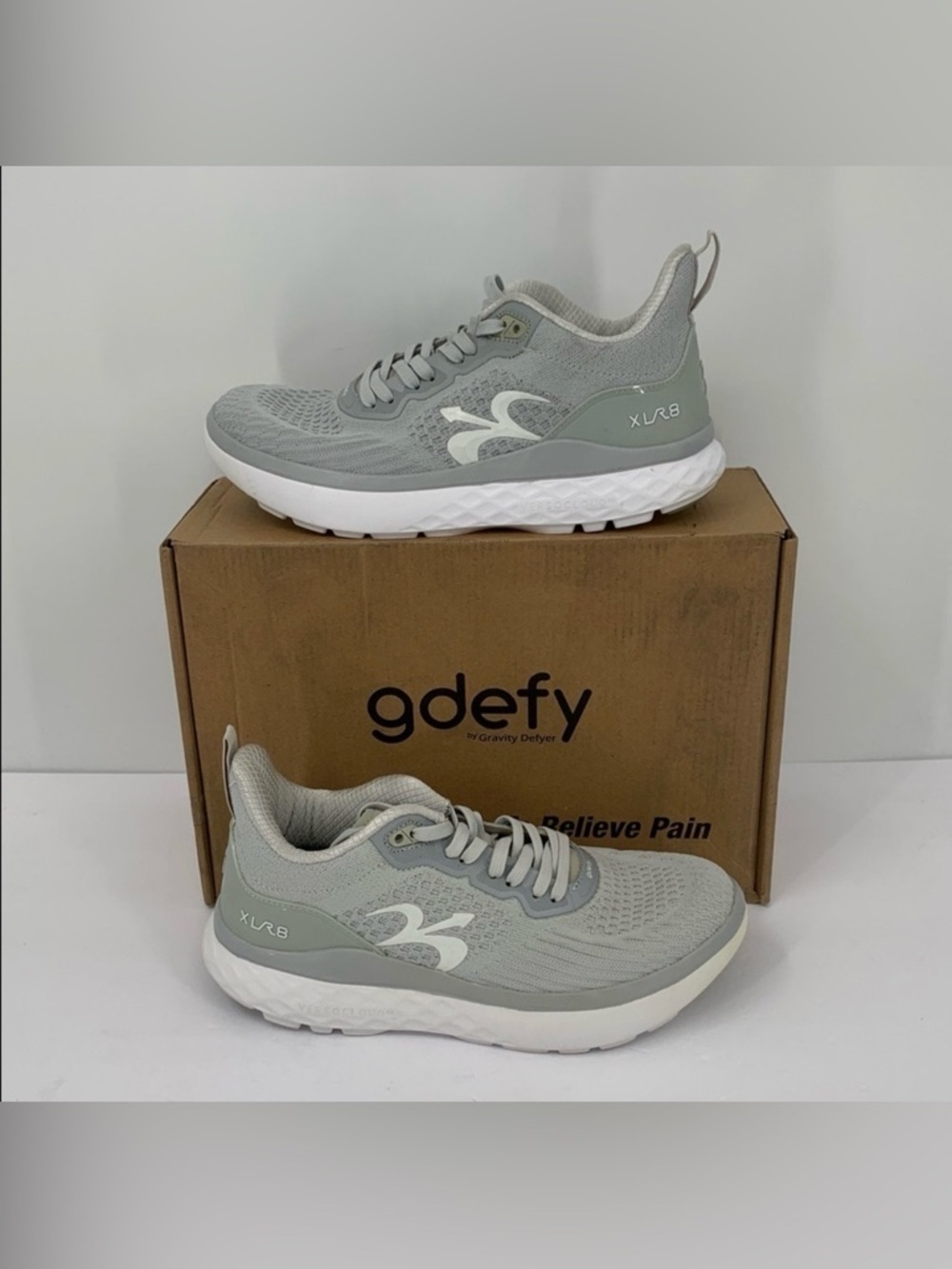 GDefy Gravity Defyer running shoe sneaker gray white walking women new 9.5